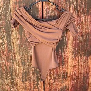 Brown Satin Bodysuit